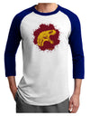 Jurassic Dinosaur Face Blood Splatter Adult Raglan Shirt by TooLoud-TooLoud-White-Royal-X-Small-Davson Sales