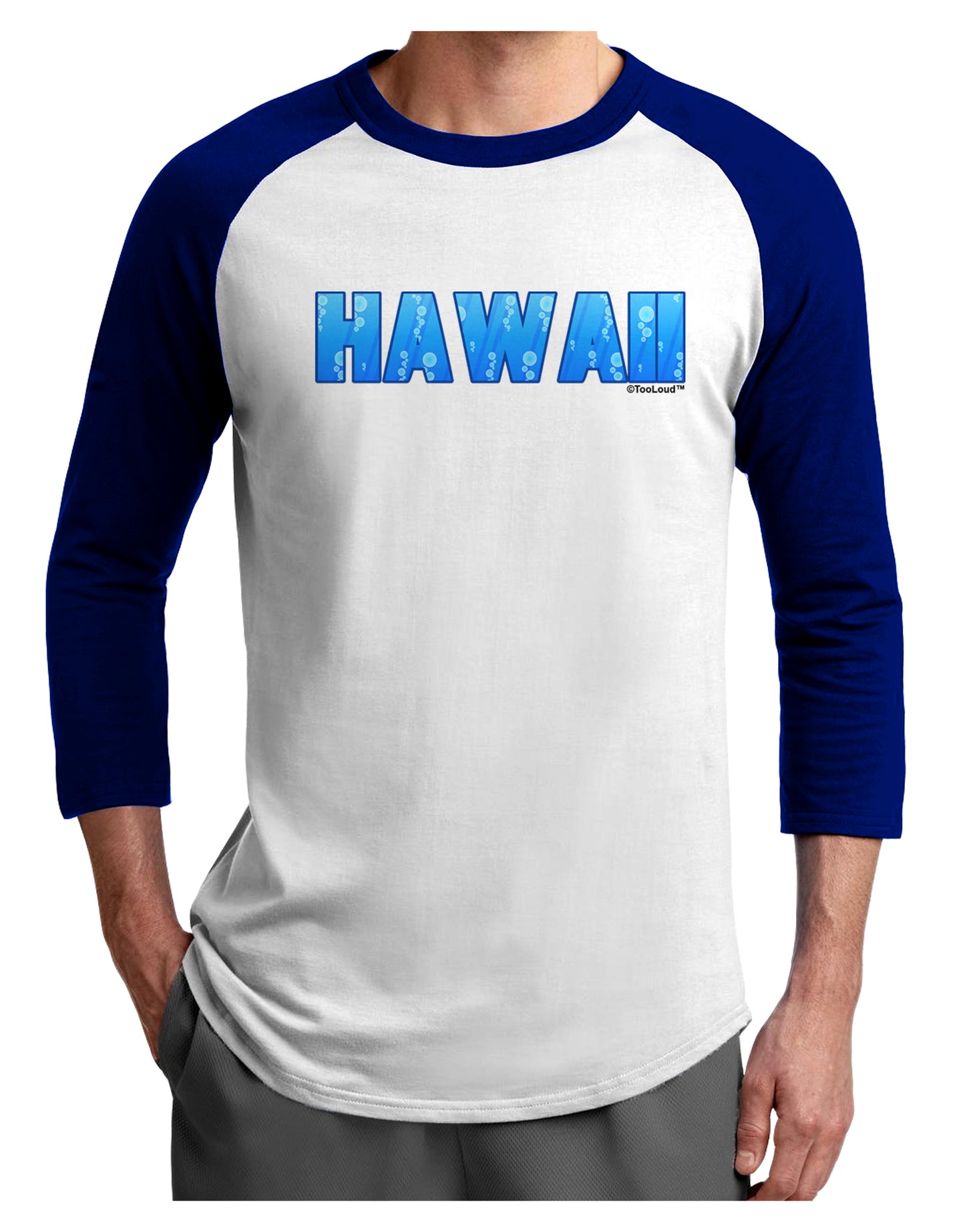 Hawaii Ocean Bubbles Adult Raglan Shirt by TooLoud-TooLoud-White-Royal-X-Small-Davson Sales