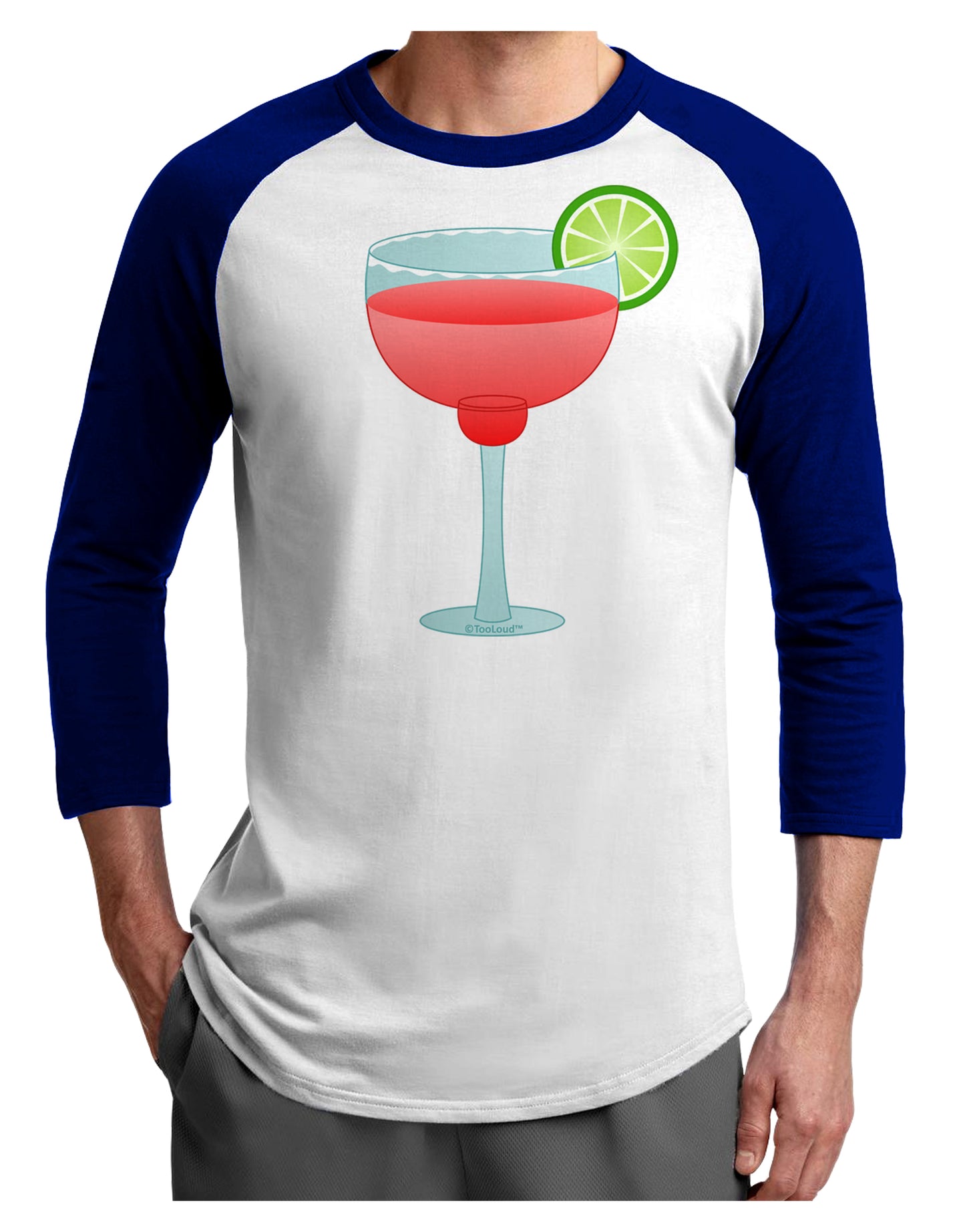 Red Margarita with Lime - Cinco de Mayo Adult Raglan Shirt by TooLoud-TooLoud-White-Royal-X-Small-Davson Sales