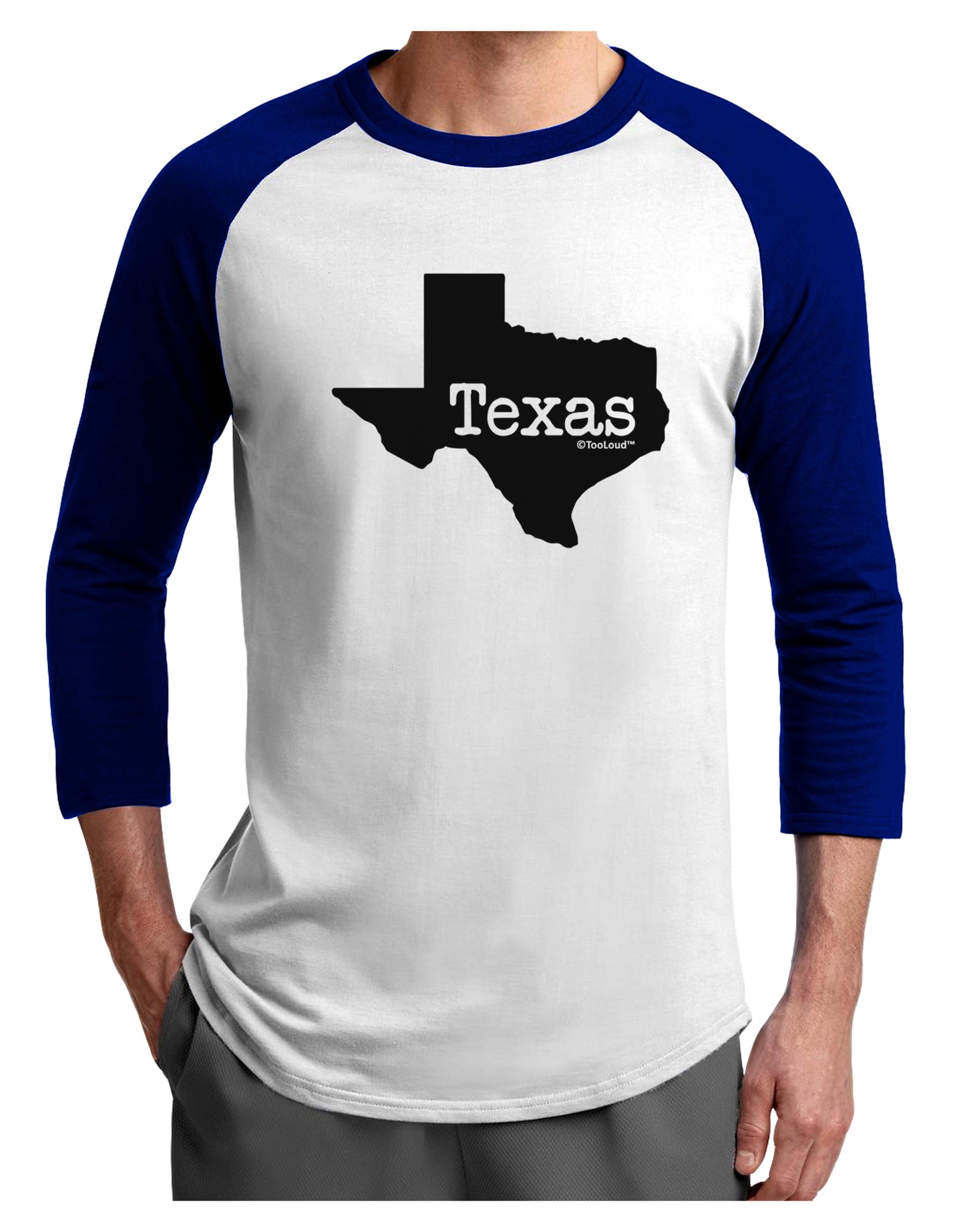 Texas - United States Shape Adult Raglan Shirt by TooLoud-TooLoud-White-Royal-X-Small-Davson Sales