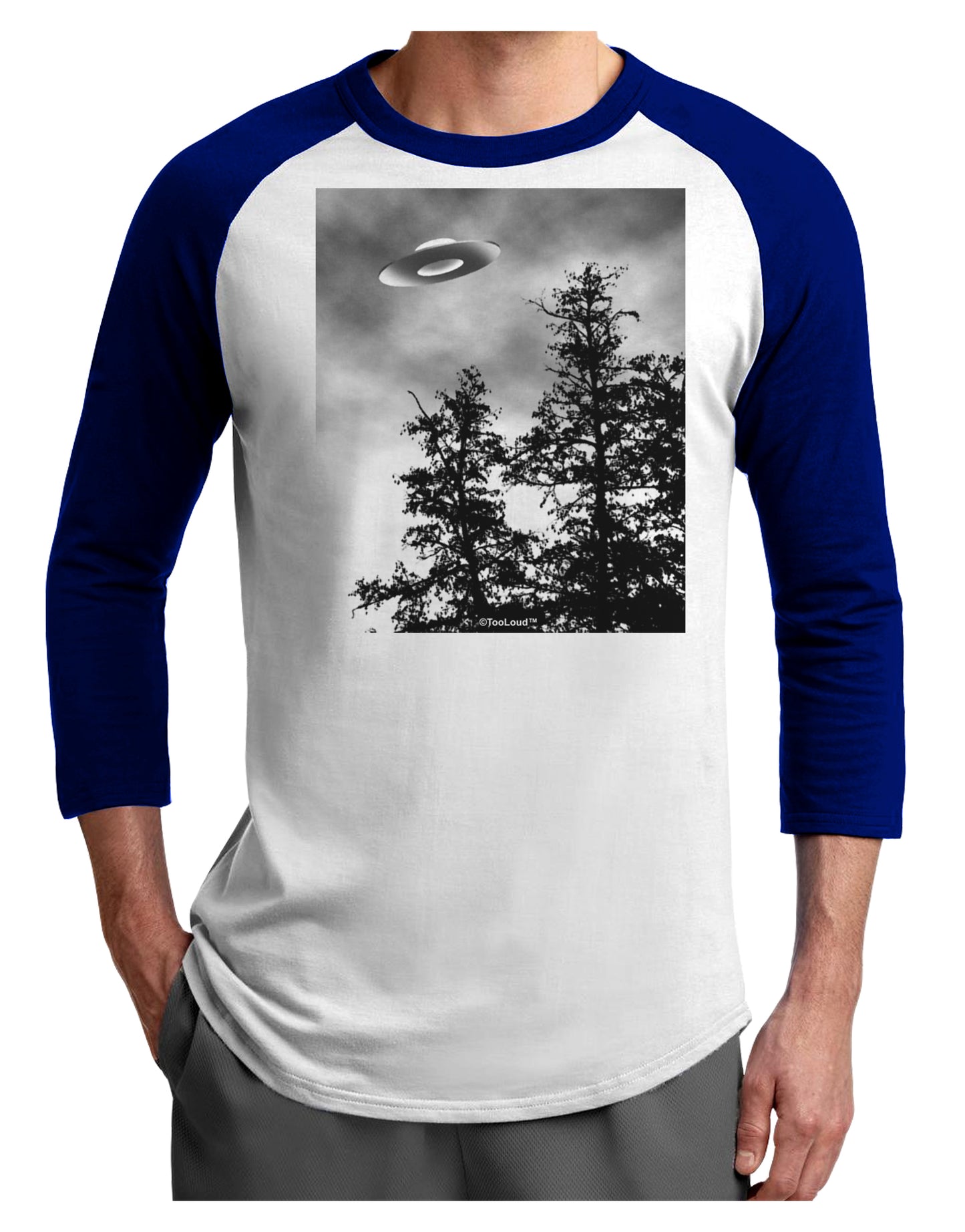 UFO Sighting - Extraterrestrial Adult Raglan Shirt by TooLoud-TooLoud-White-Royal-X-Small-Davson Sales