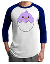 Cute Hatching Chick - Purple Adult Raglan Shirt by TooLoud-TooLoud-White-Royal-X-Small-Davson Sales