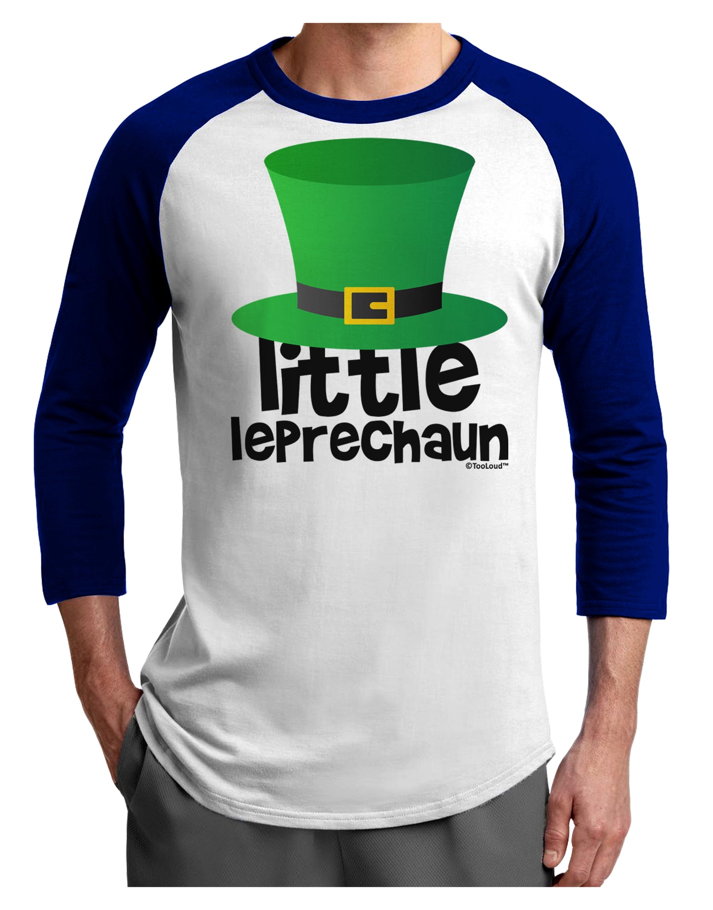 Little Leprechaun - St. Patrick's Day Adult Raglan Shirt by TooLoud-Raglan Shirt-TooLoud-White-Royal-X-Small-Davson Sales