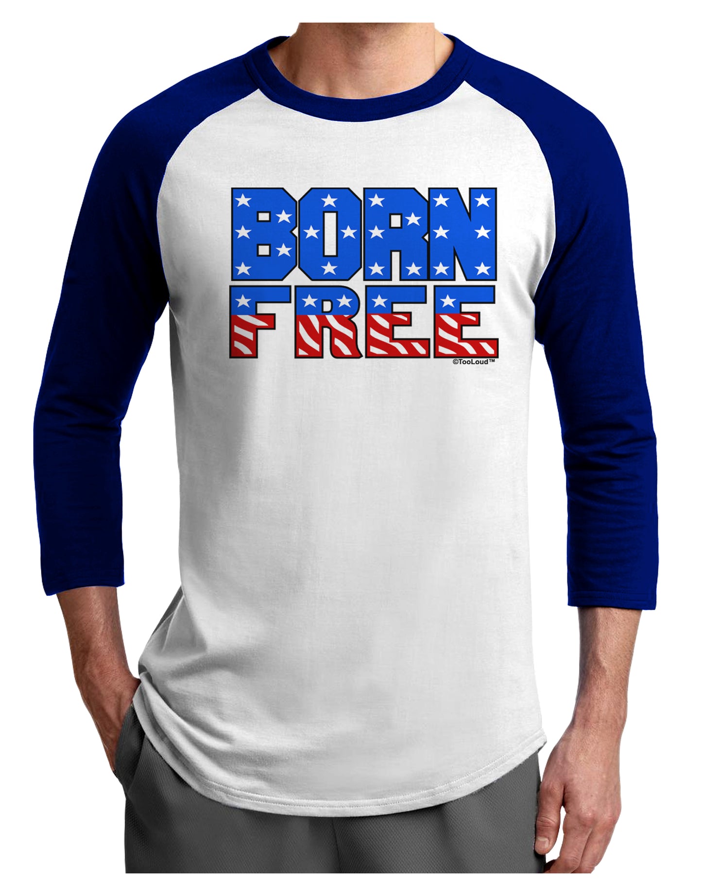 Born Free Color Adult Raglan Shirt by TooLoud-TooLoud-White-Royal-X-Small-Davson Sales