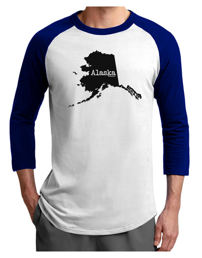 Alaska - United States Shape Adult Raglan Shirt by TooLoud-TooLoud-White-Royal-X-Small-Davson Sales