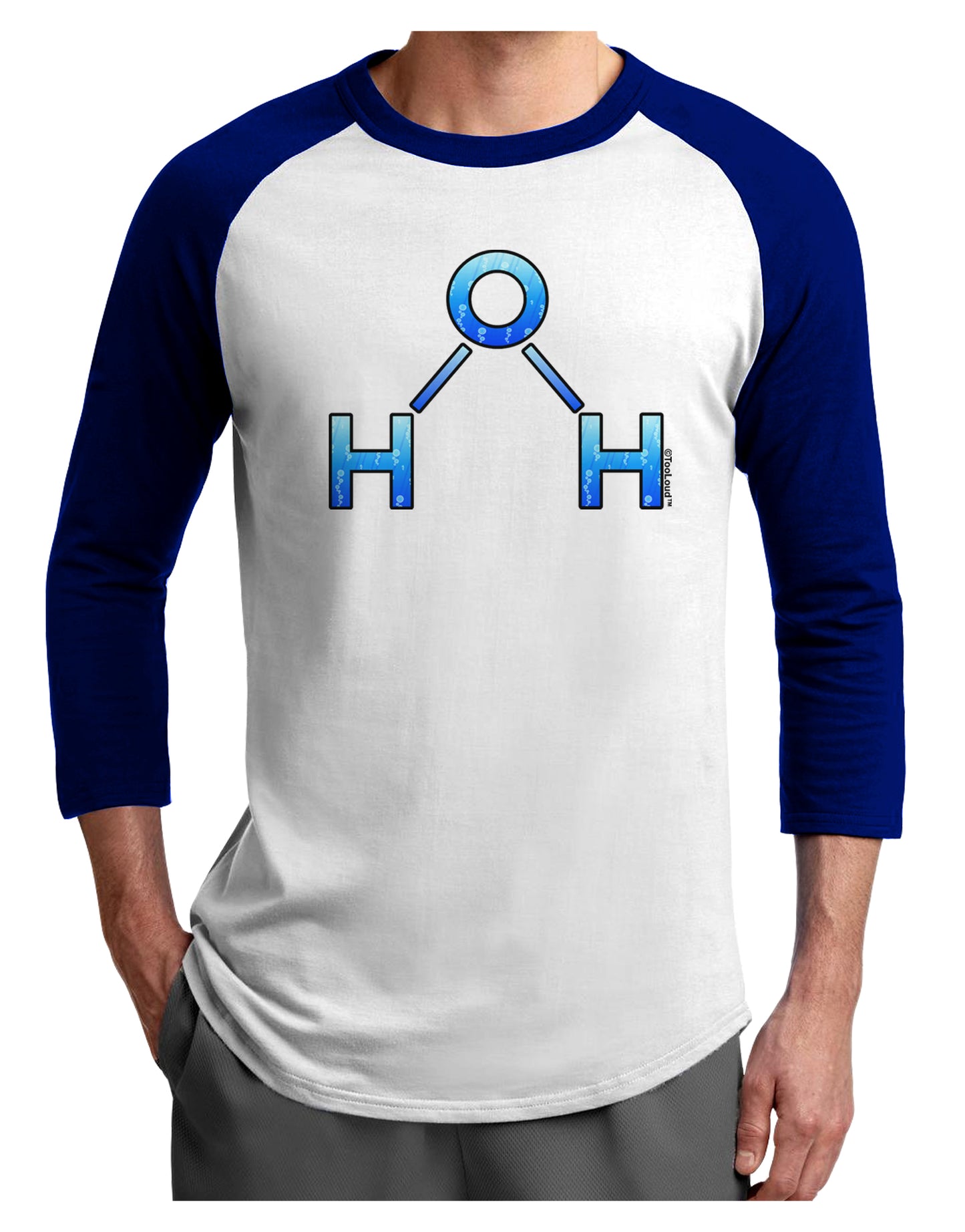 Water Molecule Adult Raglan Shirt by TooLoud-TooLoud-White-Royal-X-Small-Davson Sales