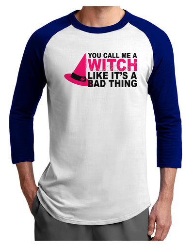 Witch - Bad Thing Hat Adult Raglan Shirt-Raglan Shirt-TooLoud-White-Royal-X-Small-Davson Sales