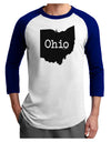 Ohio - United States Shape Adult Raglan Shirt by TooLoud-TooLoud-White-Royal-X-Small-Davson Sales