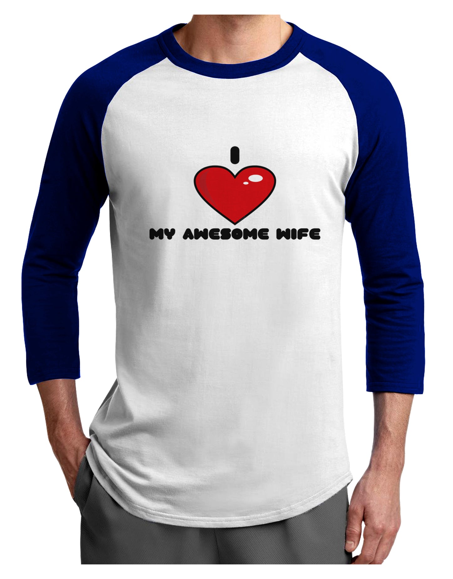 I Heart My Awesome Wife Adult Raglan Shirt by TooLoud-TooLoud-White-Royal-X-Small-Davson Sales