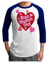 Happy Valentine's Day Romantic Hearts Adult Raglan Shirt-Raglan Shirt-TooLoud-White-Royal-X-Small-Davson Sales