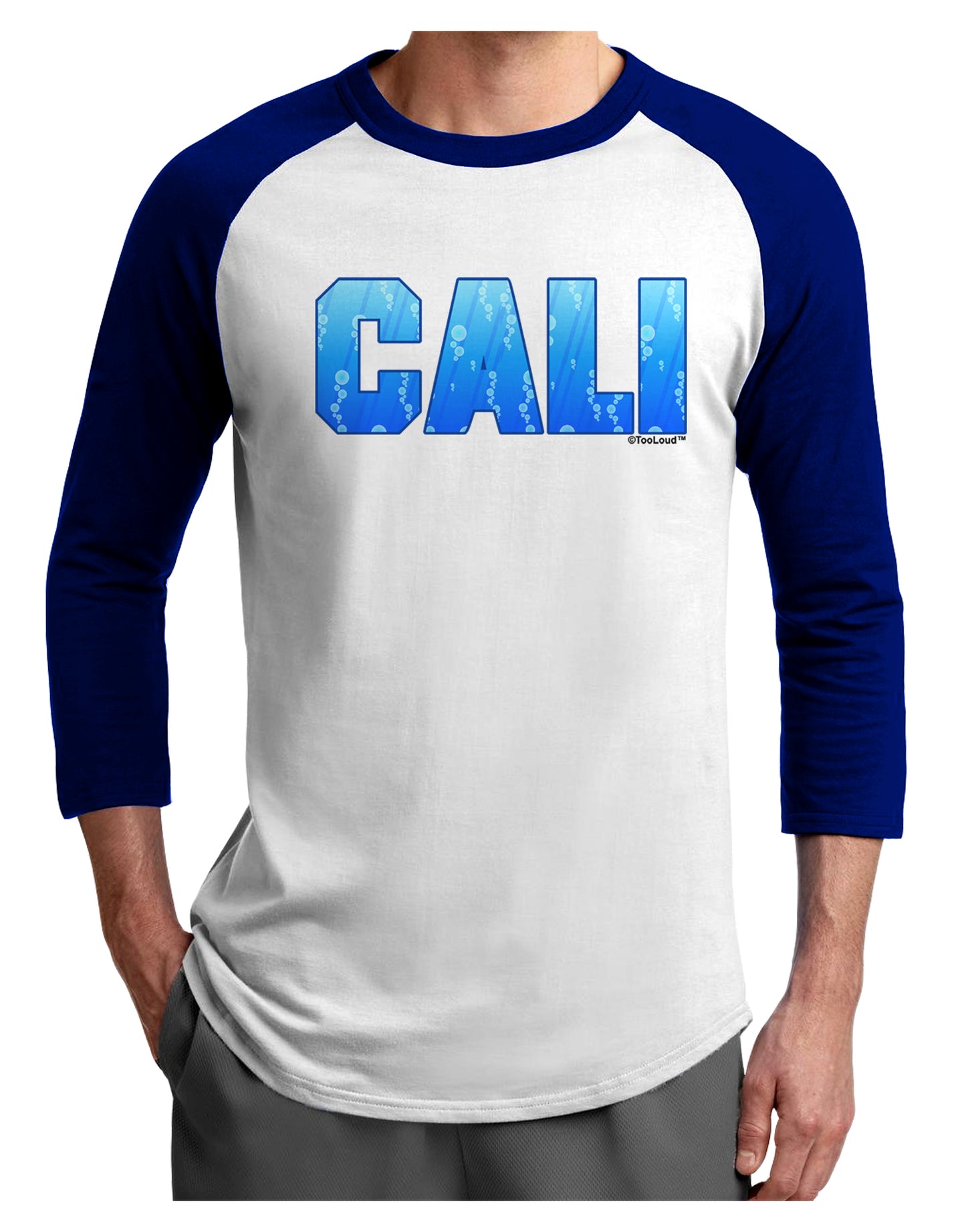 Cali Ocean Bubbles Adult Raglan Shirt by TooLoud-TooLoud-White-Royal-X-Small-Davson Sales