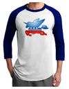 Unicorn Political Symbol Adult Raglan Shirt-TooLoud-White-Royal-X-Small-Davson Sales