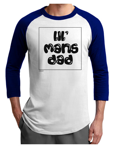 TooLoud Lil Mans Dad Adult Raglan Shirt-Mens-Tshirts-TooLoud-White-Royal-X-Small-Davson Sales