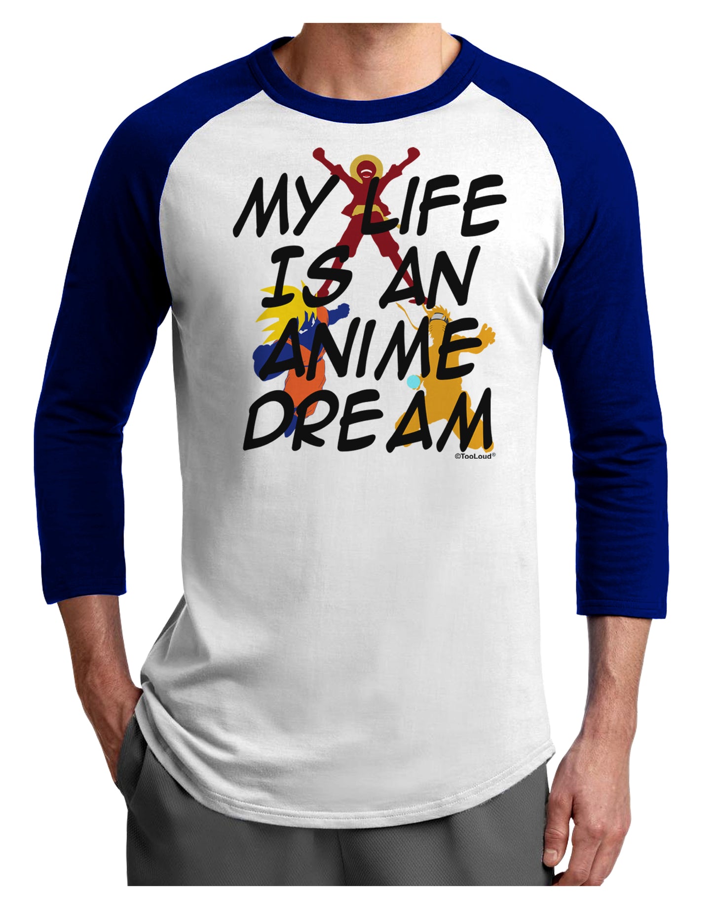 My Life Is An Anime Dream Adult Raglan Shirt by TooLoud-TooLoud-White-Royal-X-Small-Davson Sales