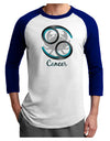 Cancer Symbol Adult Raglan Shirt-TooLoud-White-Royal-X-Small-Davson Sales