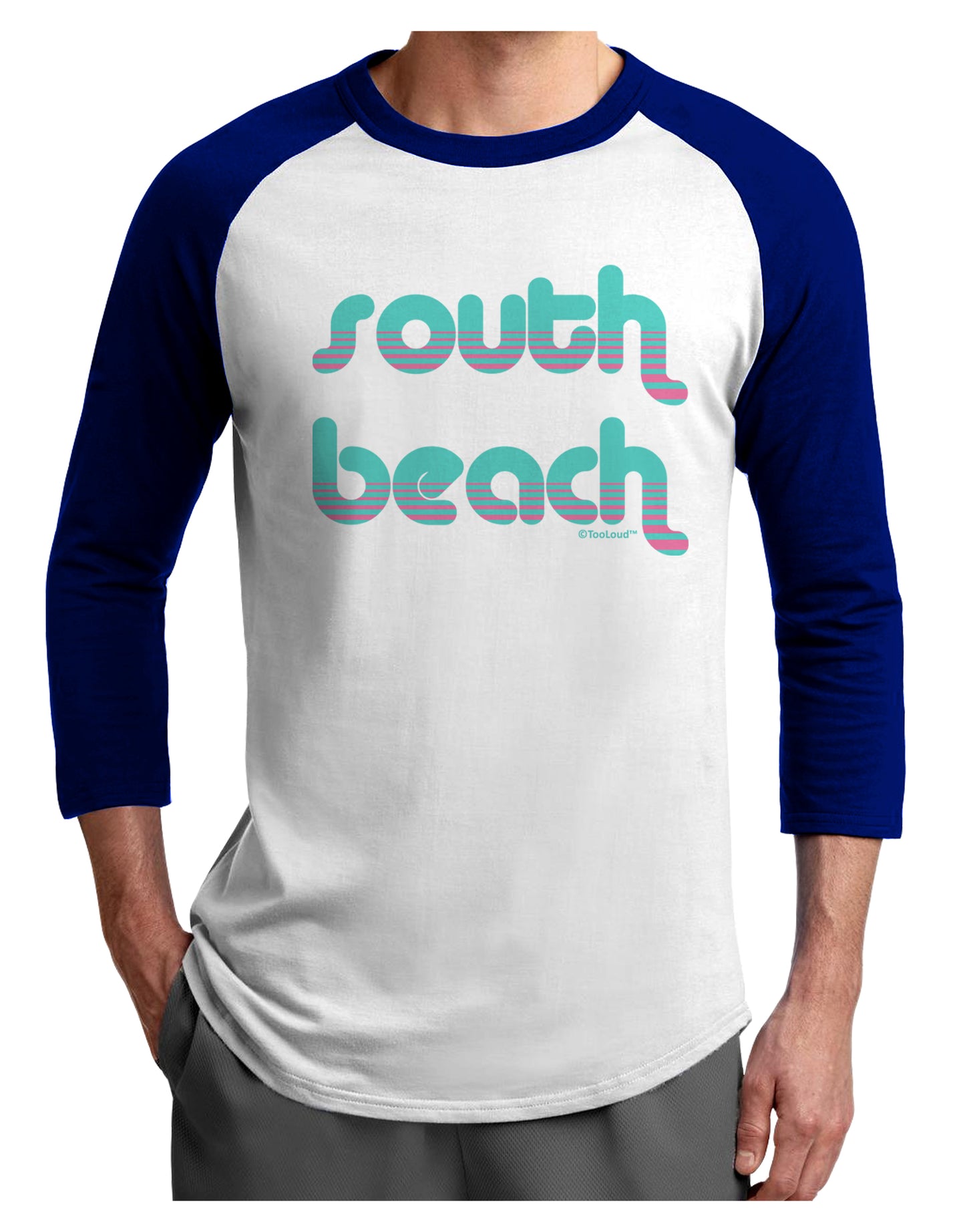 South Beach Color Scheme Design Adult Raglan Shirt by TooLoud-TooLoud-White-Royal-X-Small-Davson Sales