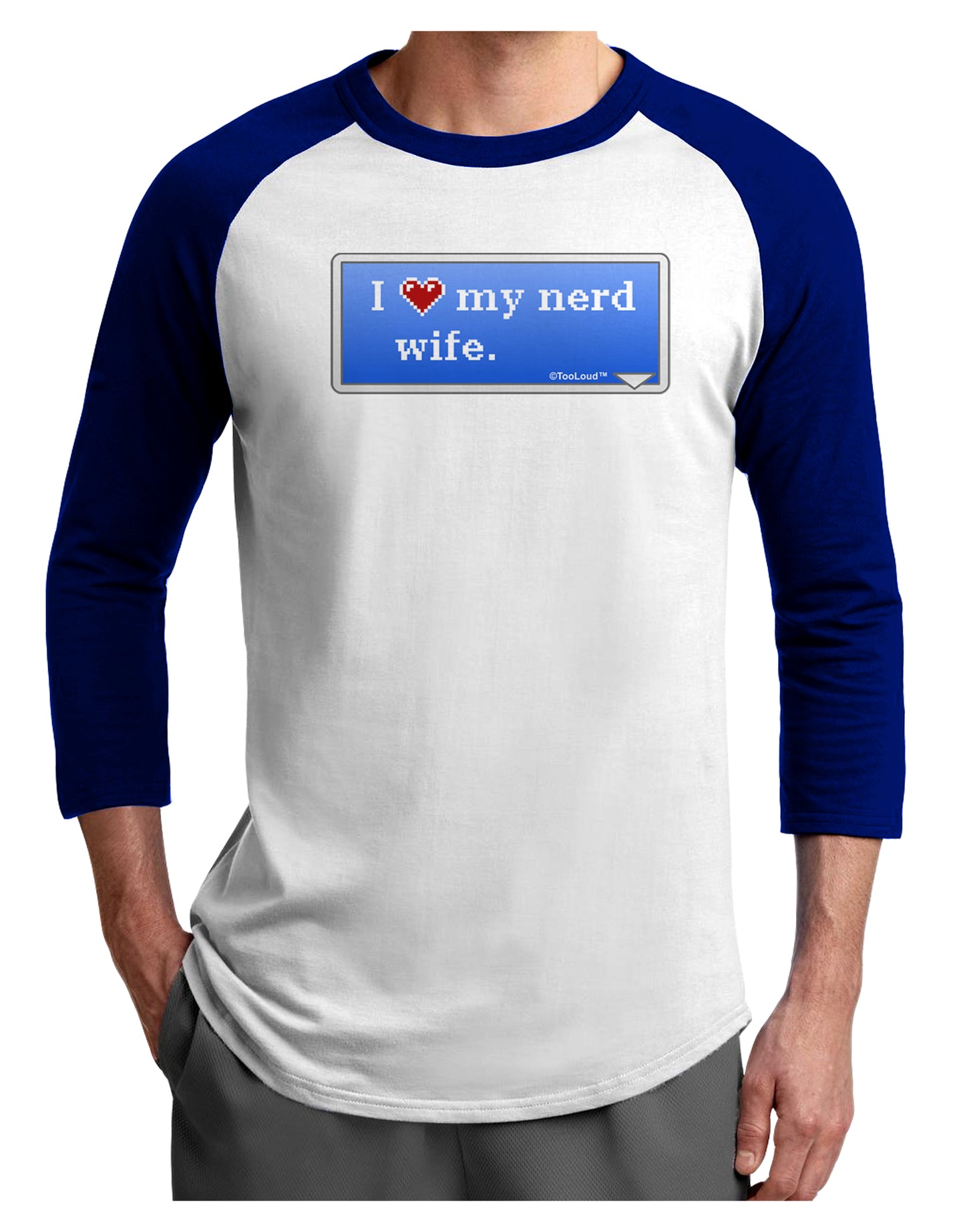 I Heart My Nerd Wife - Retro Adult Raglan Shirt by TooLoud-TooLoud-White-Royal-X-Small-Davson Sales