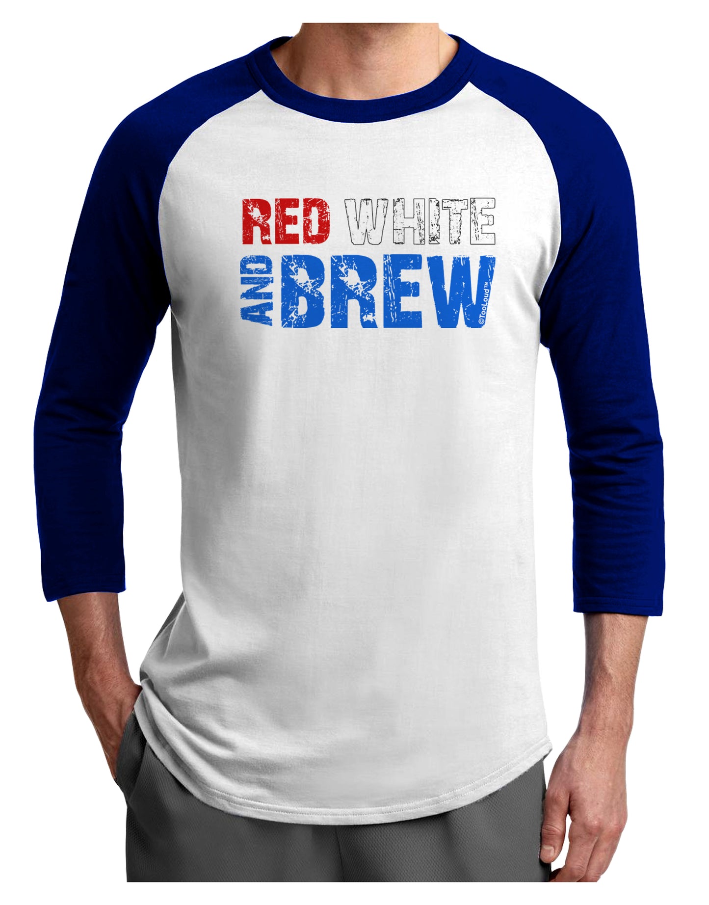 Red White and Brew Color Adult Raglan Shirt by TooLoud-TooLoud-White-Royal-X-Small-Davson Sales