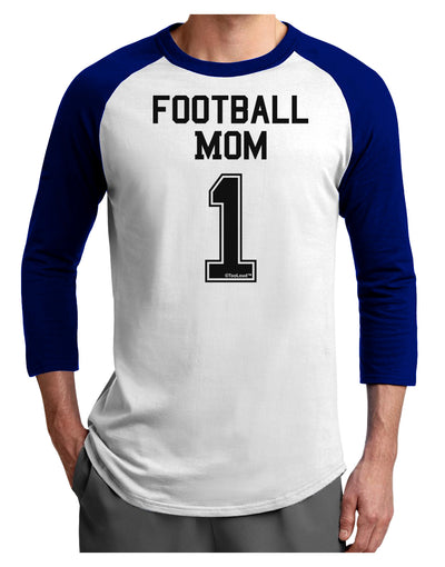 Football Mom Jersey Adult Raglan Shirt-TooLoud-White-Royal-X-Small-Davson Sales