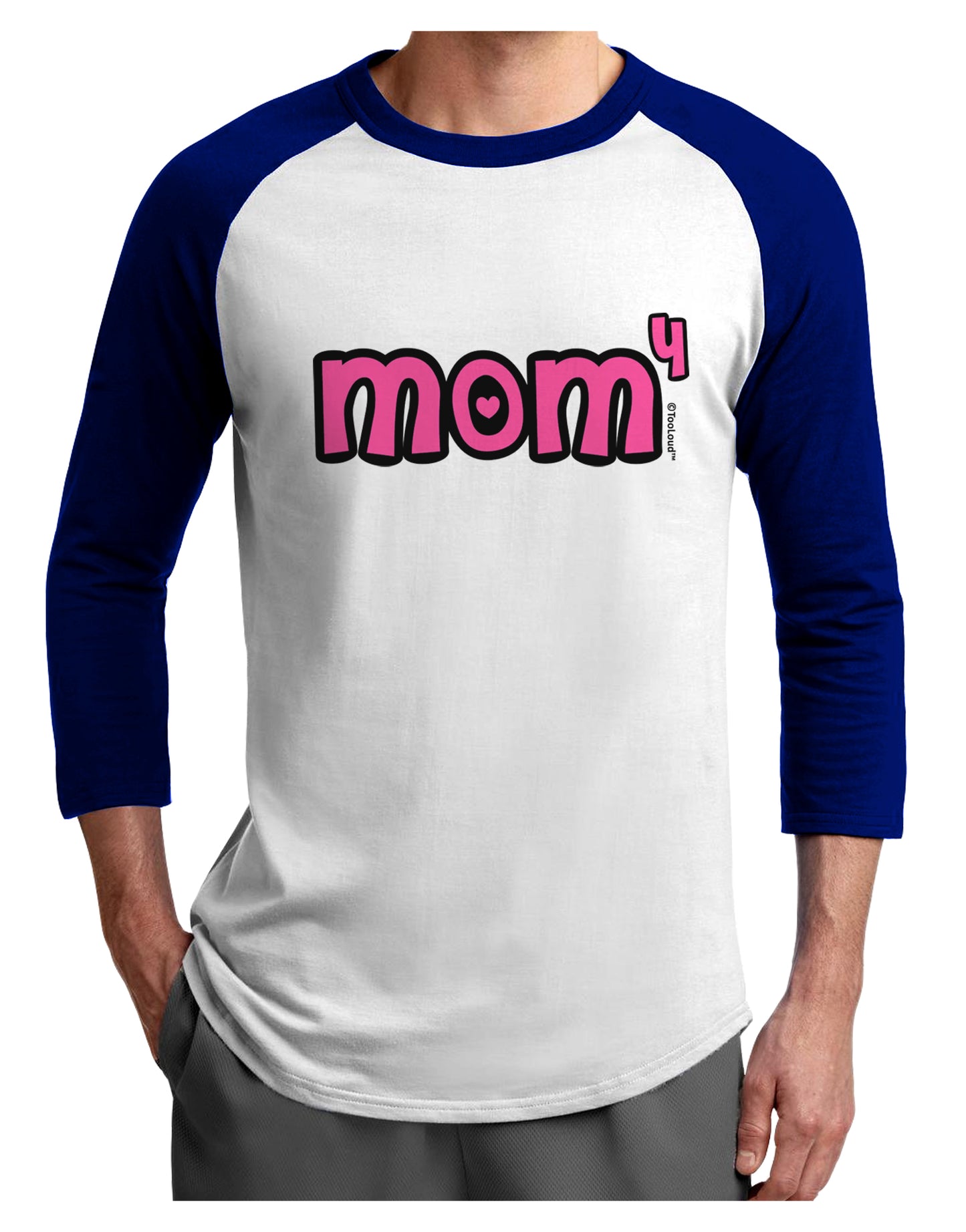 Mom to the Fourth Power - Cute Mom of 4 Design Adult Raglan Shirt by TooLoud-TooLoud-White-Royal-X-Small-Davson Sales