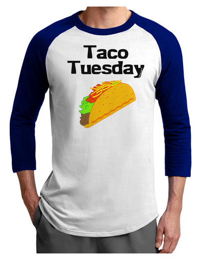 Taco Tuesday Design Adult Raglan Shirt by TooLoud-TooLoud-White-Royal-X-Small-Davson Sales