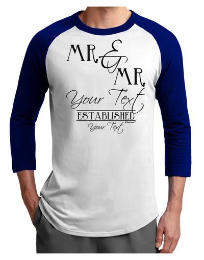 Personalized Mr and Mr -Name- Established -Date- Design Adult Raglan Shirt-TooLoud-White-Royal-X-Small-Davson Sales