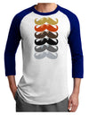 Natural Mustache Rainbow Adult Raglan Shirt-Raglan Shirt-TooLoud-White-Royal-X-Small-Davson Sales