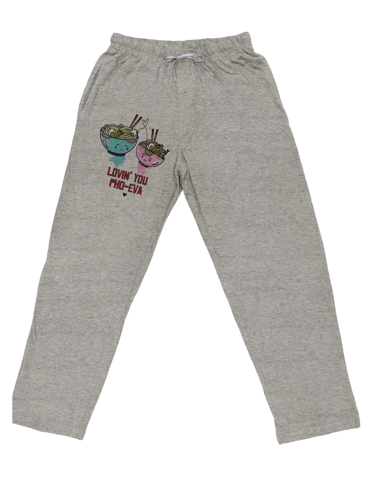 TooLoud Lovin you Pho Eva Adult Loose Fit Lounge Pants-Lounge Pants-TooLoud-Ash-Gray-Small-Davson Sales
