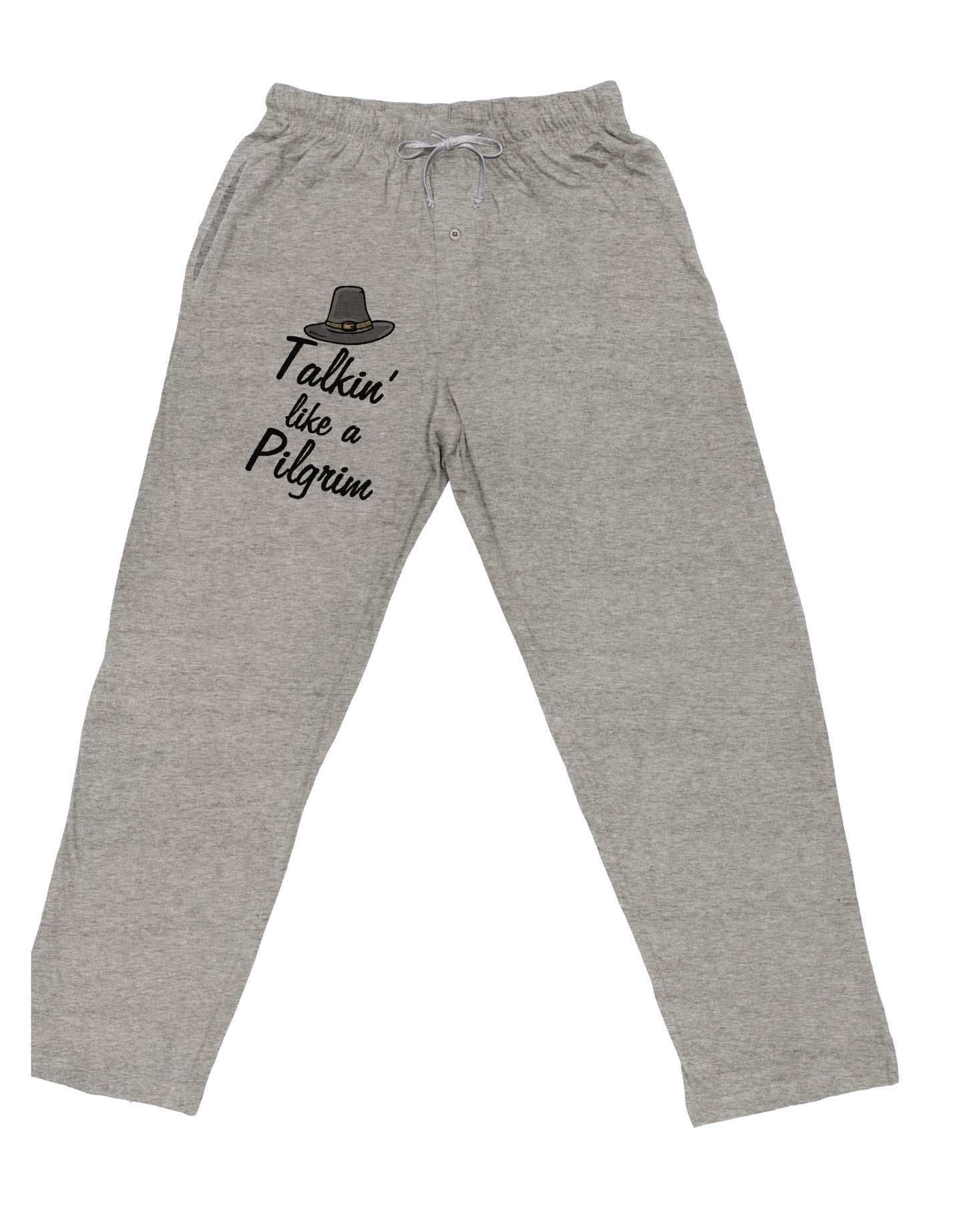 TooLoud Talkin Like a Pilgrim Adult Loose Fit Lounge Pants-Lounge Pants-TooLoud-Ash-Gray-Small-Davson Sales