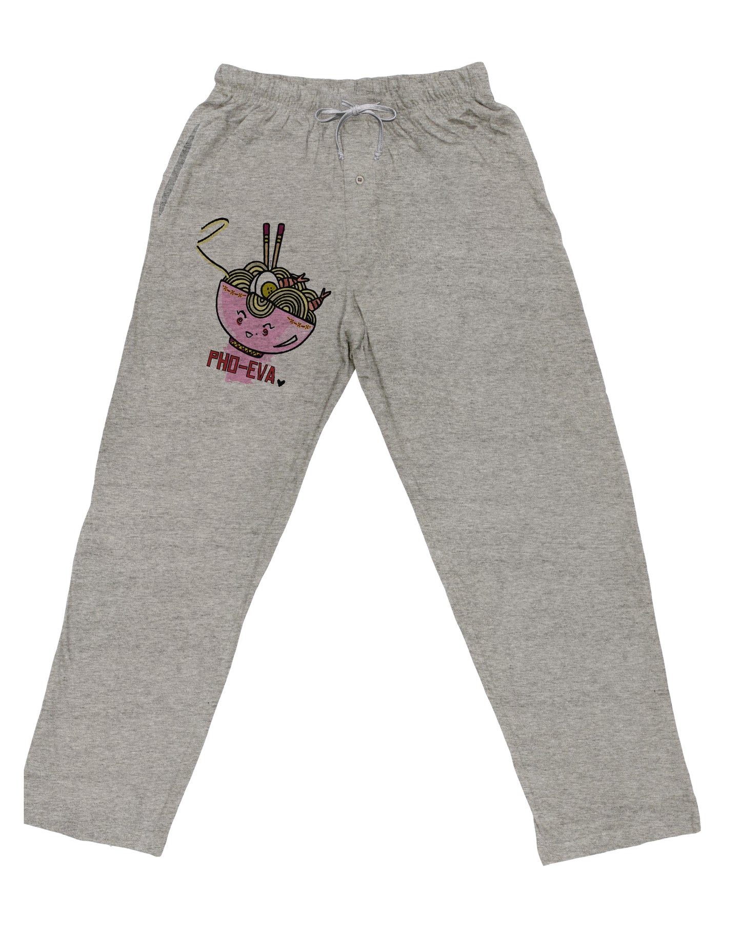TooLoud Matching Pho Eva Pink Pho Bowl Adult Loose Fit Lounge Pants-Lounge Pants-TooLoud-Ash-Gray-Small-Davson Sales
