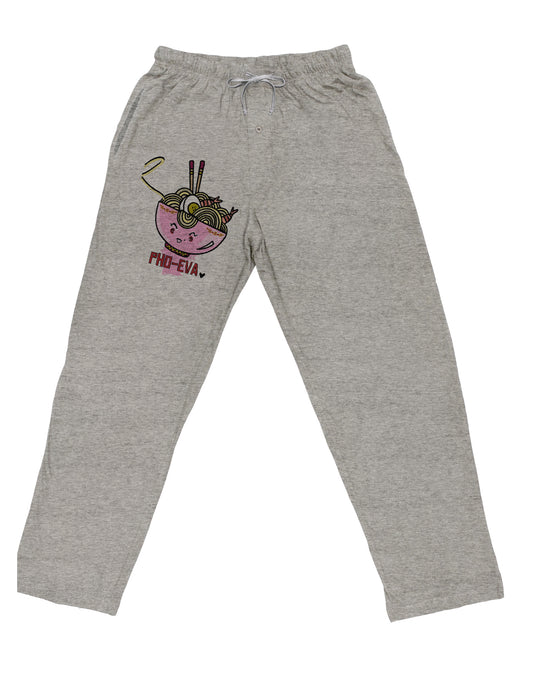 TooLoud Matching Pho Eva Pink Pho Bowl Adult Loose Fit Lounge Pants-Lounge Pants-TooLoud-Ash-Gray-Small-Davson Sales