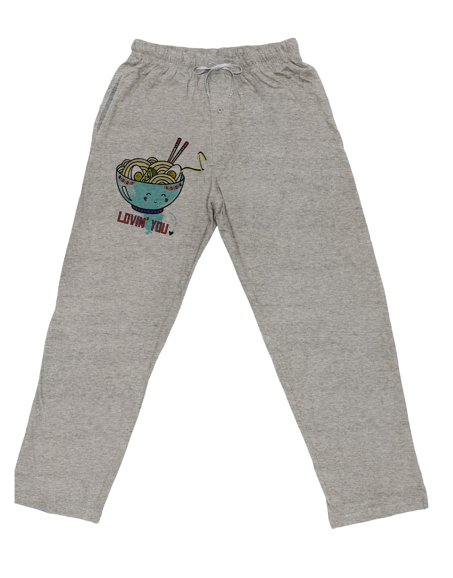 TooLoud Matching Lovin You Blue Pho Bowl Adult Loose Fit Lounge Pants-Lounge Pants-TooLoud-Ash-Gray-Small-Davson Sales