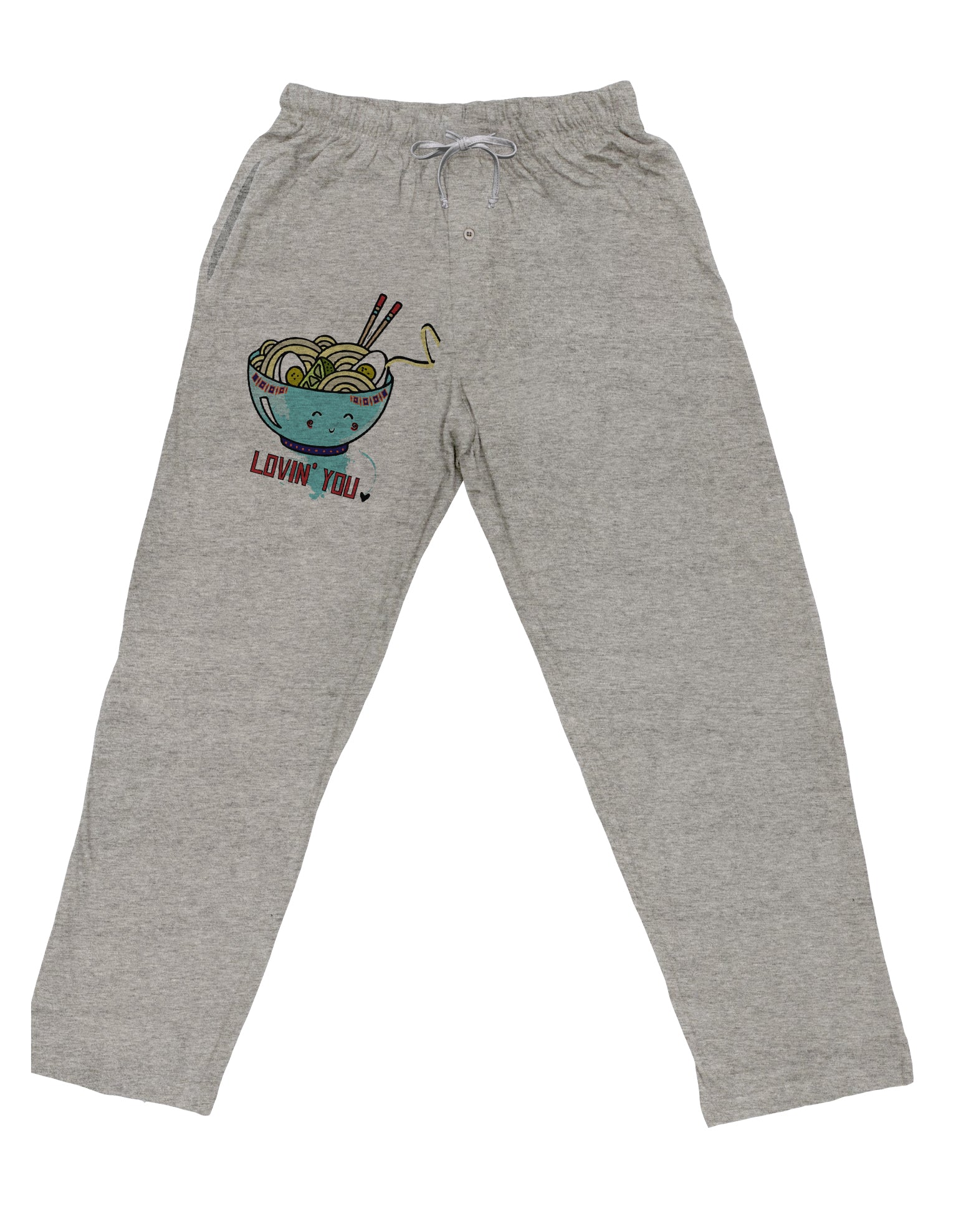 TooLoud Matching Lovin You Blue Pho Bowl Adult Loose Fit Lounge Pants-Lounge Pants-TooLoud-Ash-Gray-Small-Davson Sales