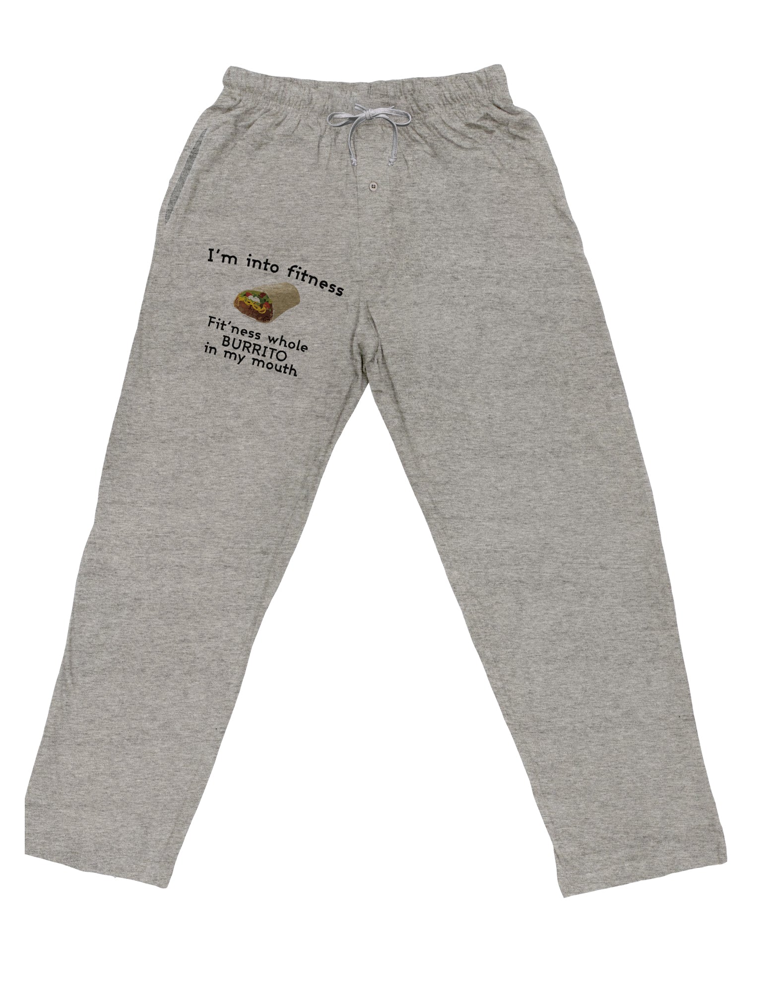 I'm Into Fitness Burrito Funny Adult Loose Fit Lounge Pants by TooLoud-Clothing-TooLoud-Ash-Gray-Small-Davson Sales