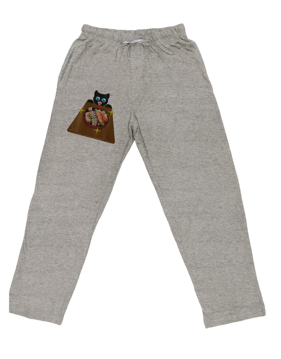 Anime Cat Loves Sushi Adult Loose Fit Lounge Pants by TooLoud-Lounge Pants-TooLoud-Ash-Gray-Small-Davson Sales
