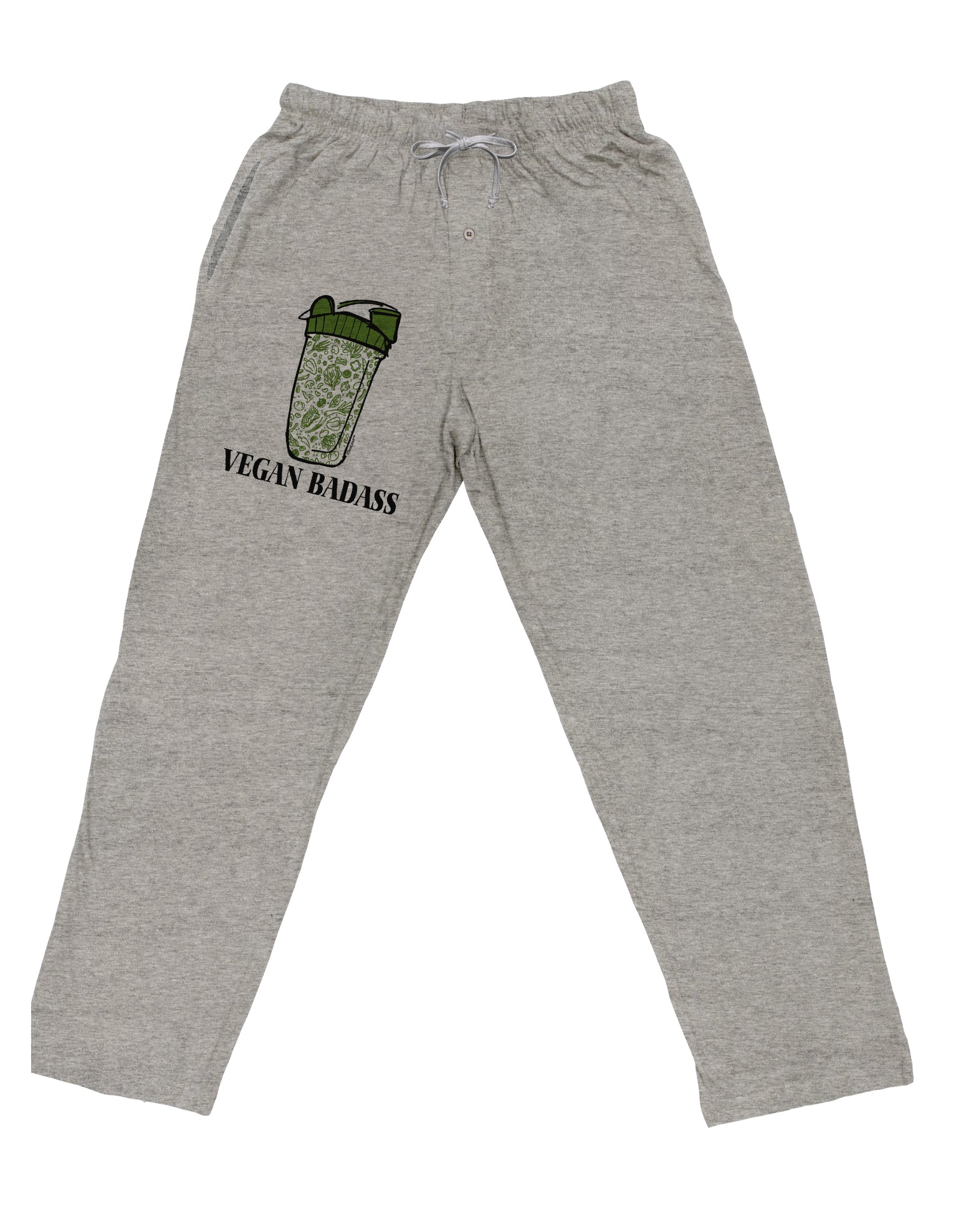 TooLoud Vegan Badass Bottle Print Adult Loose Fit Lounge Pants-Lounge Pants-TooLoud-Ash-Gray-Small-Davson Sales