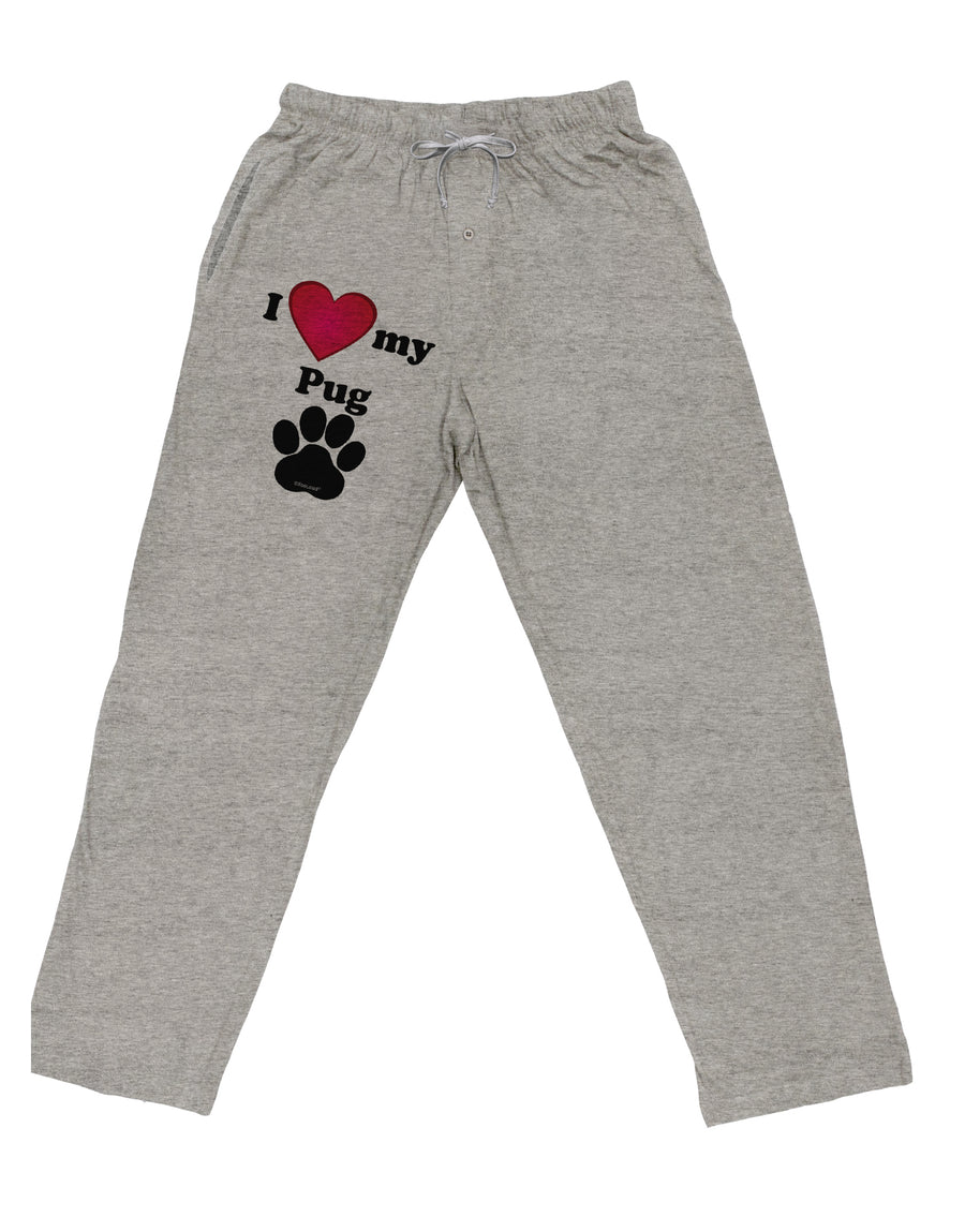 I Heart My Pug Adult Loose Fit Lounge Pants by TooLoud-TooLoud-Ash-Gray-Small-Davson Sales