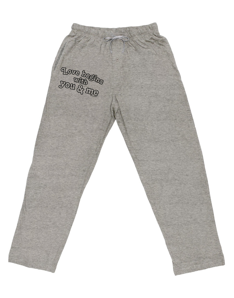 Love Begins With You and Me Adult Loose Fit Lounge Pants by TooLoud-Lounge Pants-TooLoud-Ash-Gray-Small-Davson Sales