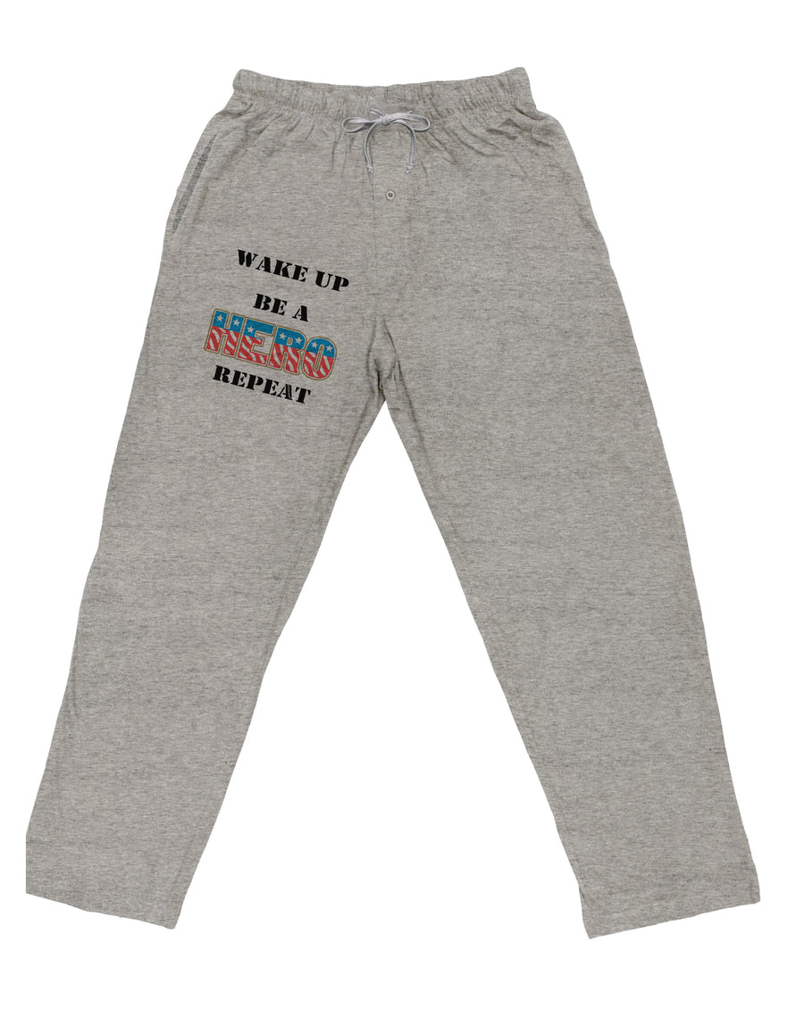 Wake Up Be A Hero Repeat Adult Loose Fit Lounge Pants by TooLoud-Lounge Pants-TooLoud-Ash-Gray-Small-Davson Sales