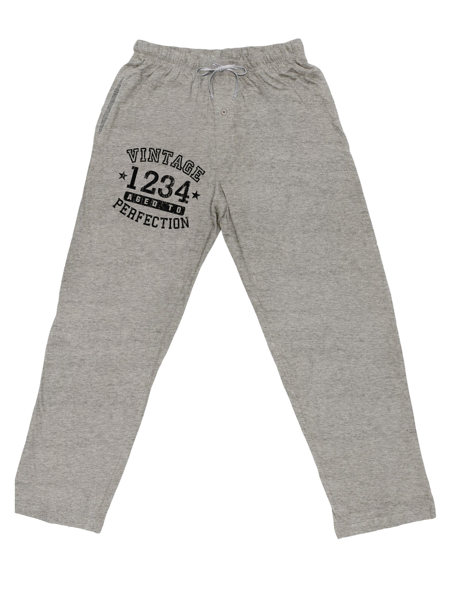 Personalized Vintage Birth Year Distressed Adult Loose Fit Lounge Pants by TooLoud-TooLoud-Ash-Gray-Small-Davson Sales