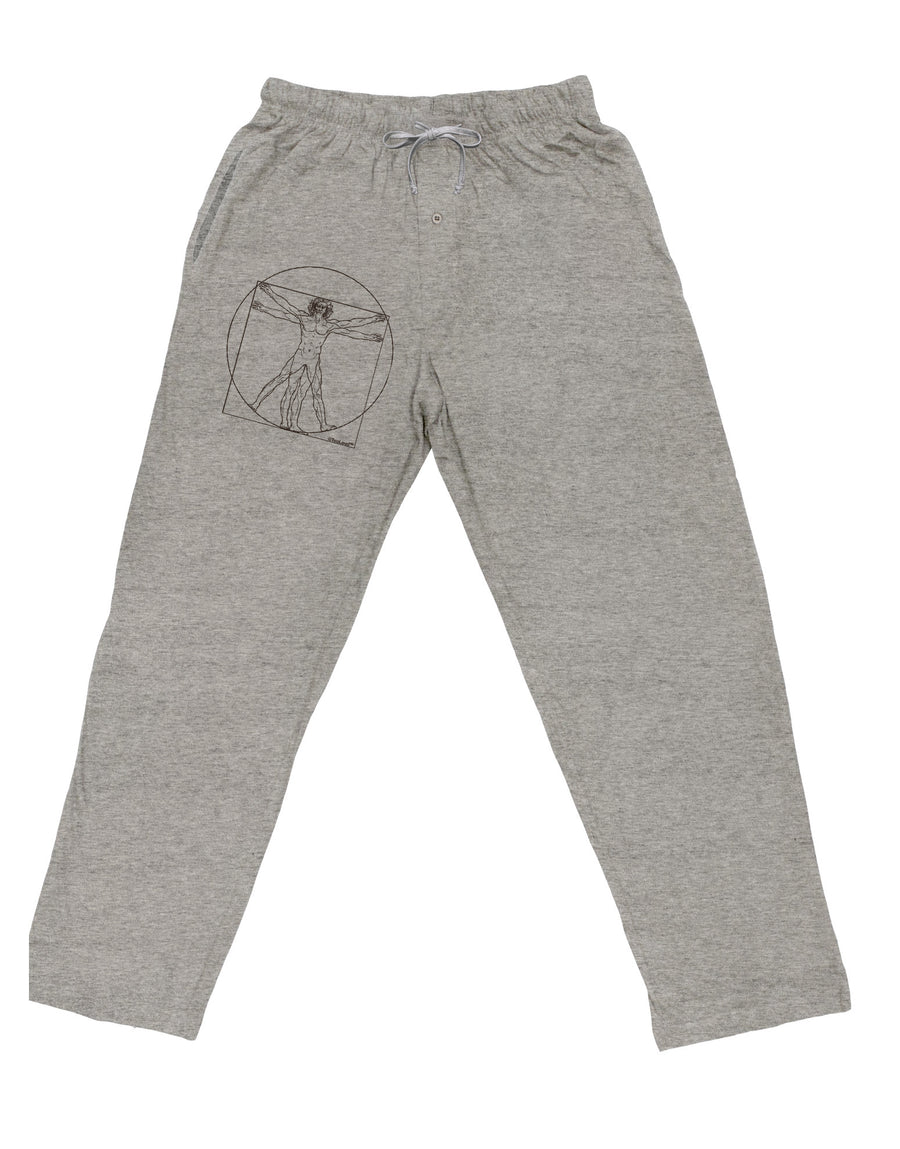 TooLoud Vitruvian Man Drawing Adult Loose Fit Lounge Pants-Lounge Pants-TooLoud-Ash-Gray-Small-Davson Sales