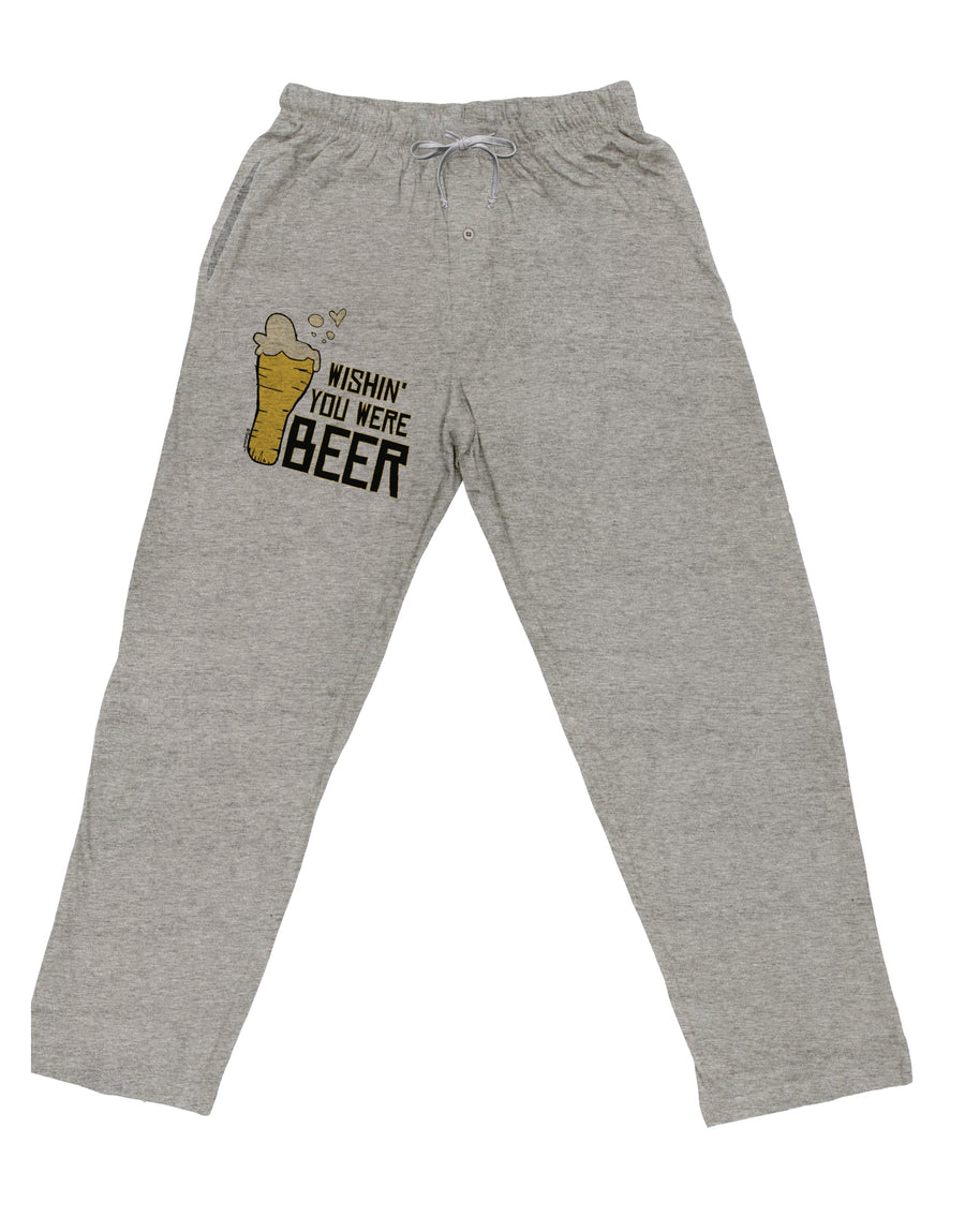 TooLoud Wishin you were Beer Adult Loose Fit Lounge Pants-Lounge Pants-TooLoud-Ash-Gray-Small-Davson Sales