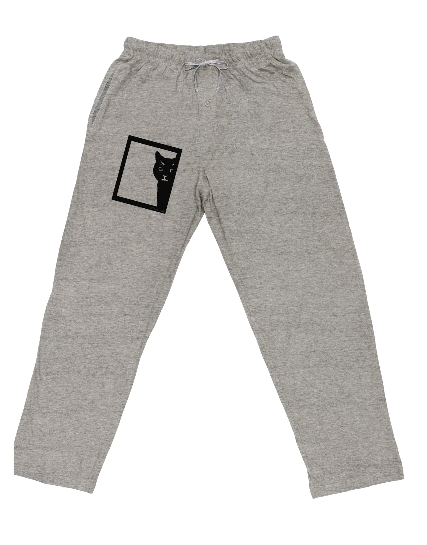 Cat Peeking Adult Loose Fit Lounge Pants by TooLoud-Lounge Pants-TooLoud-Ash-Gray-Small-Davson Sales