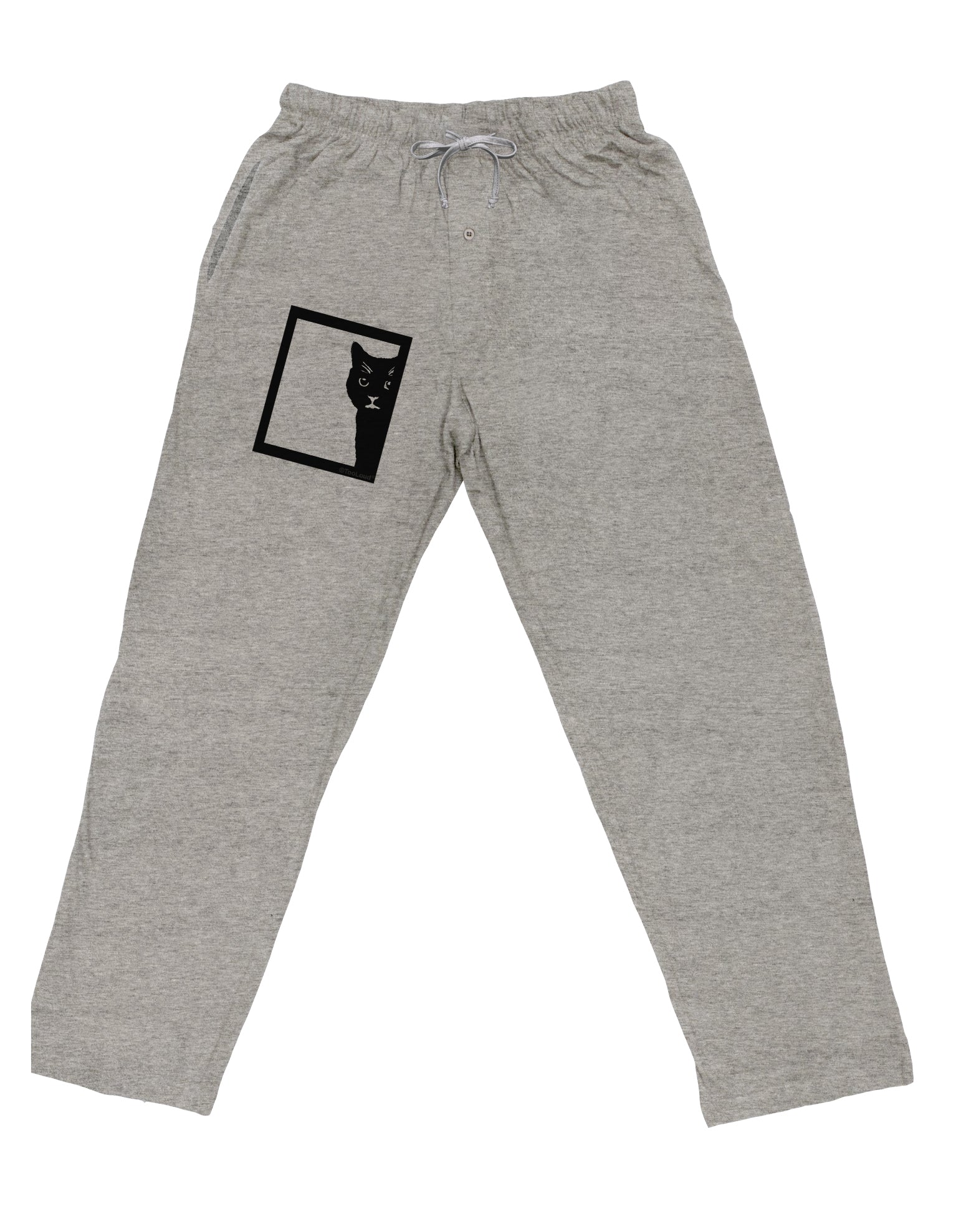 Cat Peeking Adult Loose Fit Lounge Pants by TooLoud-Lounge Pants-TooLoud-Ash-Gray-Small-Davson Sales