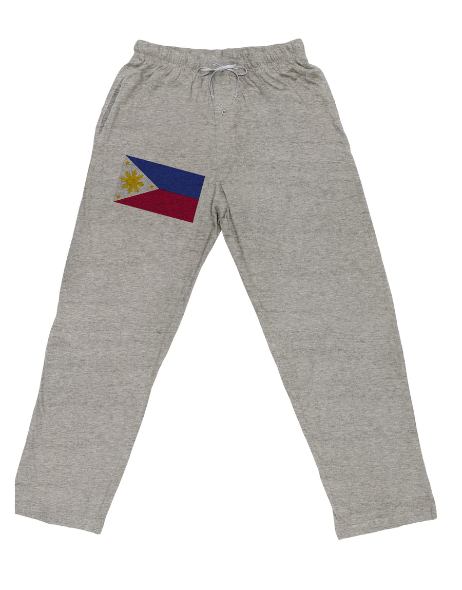 TooLoud Distressed Philippines Flag Adult Loose Fit Lounge Pants-Lounge Pants-TooLoud-Ash-Gray-Small-Davson Sales