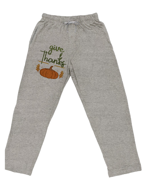 TooLoud Give Thanks Adult Loose Fit Lounge Pants-Lounge Pants-TooLoud-Ash-Gray-Small-Davson Sales