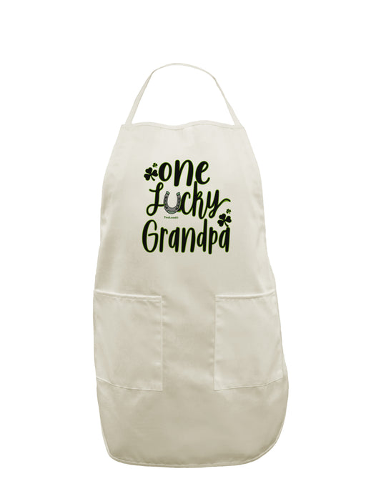 TooLoud One Lucky Grandpa Shamrock White Plus Size Apron-Bib Apron-TooLoud-Davson Sales