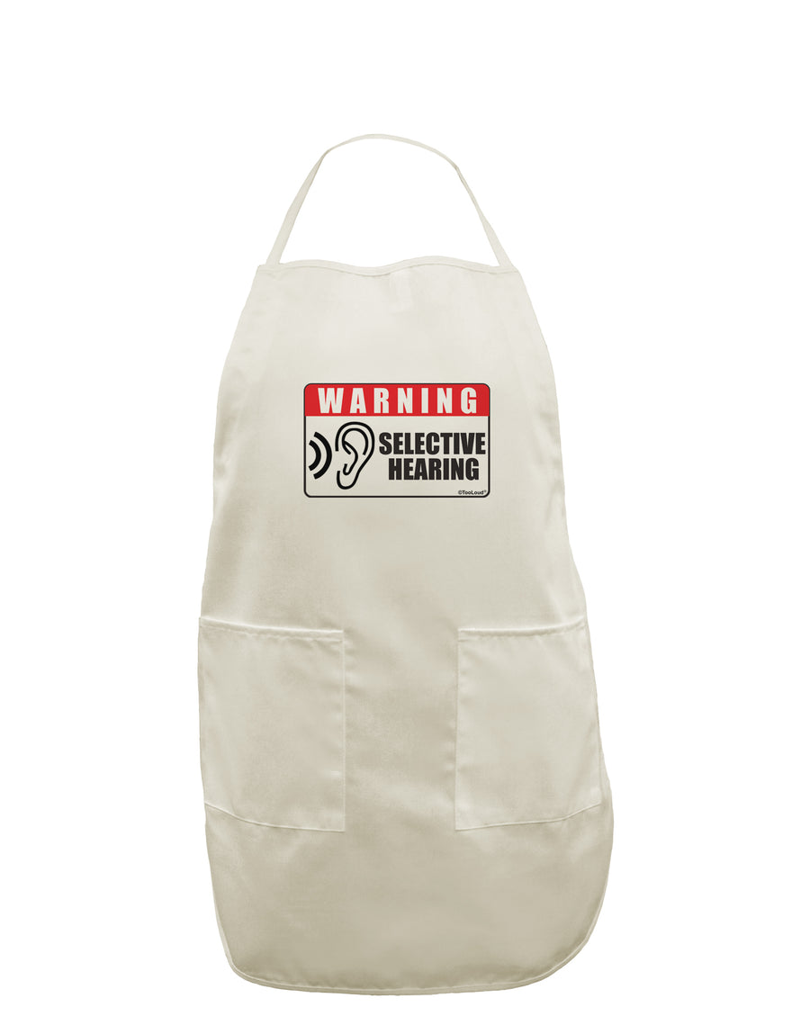 Warning Selective Hearing Funny White Plus Size Apron by TooLoud-Bib Apron-TooLoud-White-OSFM-PlusSize-Davson Sales