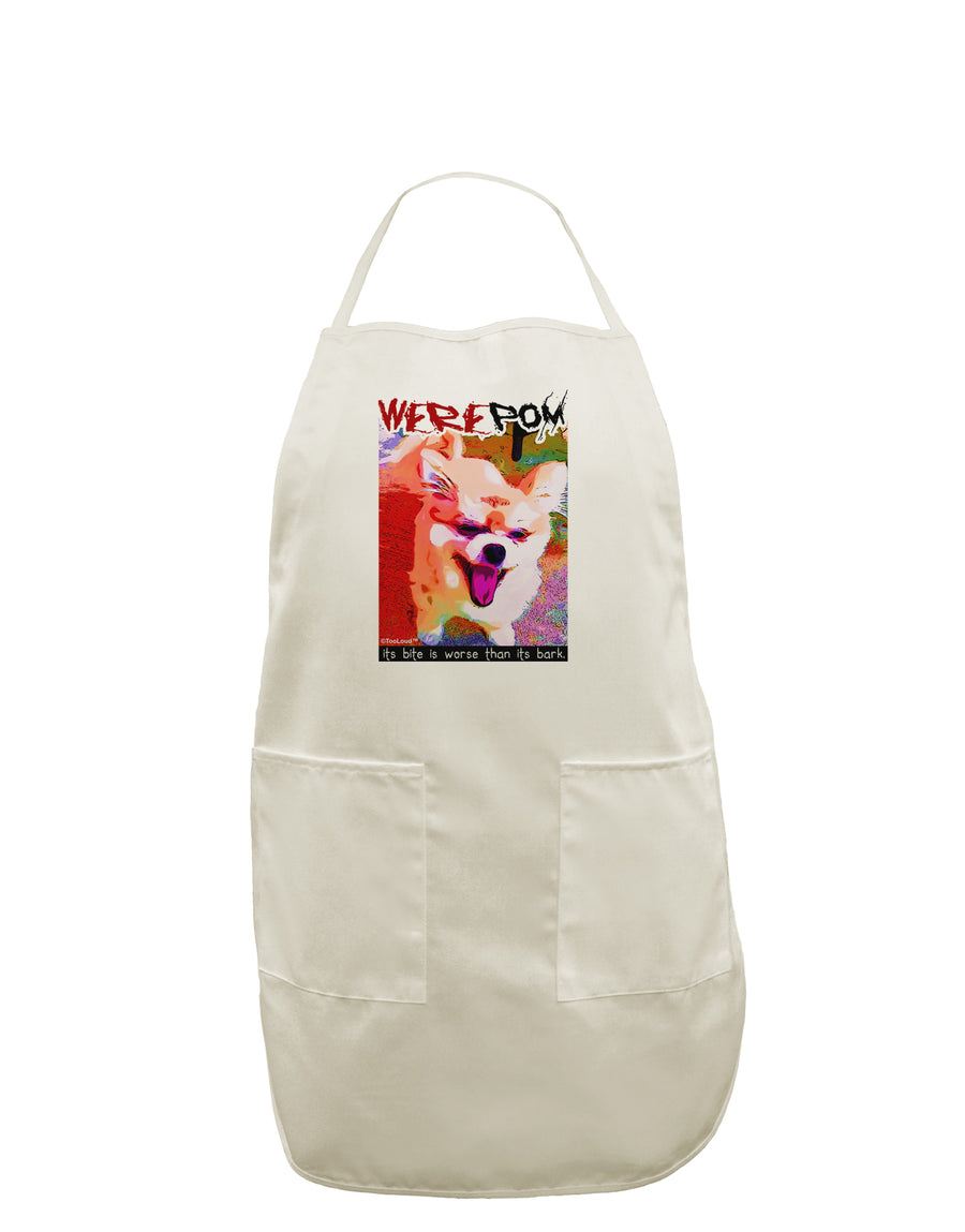 WerePom - Werewolf Pomeranian White Plus Size Apron by TooLoud-Bib Apron-TooLoud-White-OSFM-PlusSize-Davson Sales