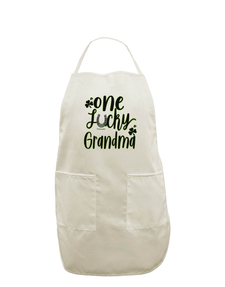 TooLoud One Lucky Grandma Shamrock White Plus Size Apron-Bib Apron-TooLoud-Davson Sales